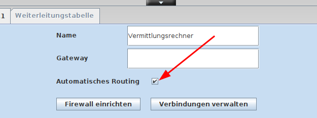 Schaubild: Automatisches Routing aktivieren/deaktivieren